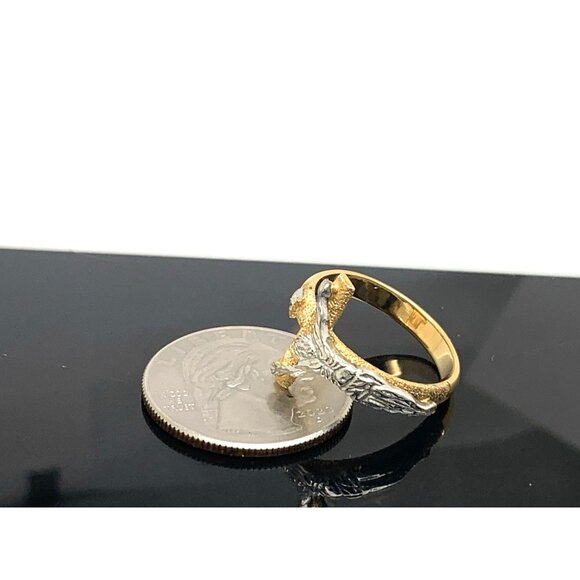 Crucifix Ring Diamond INR Jesus Cross 14k Yellow Gold Estate Jewelry Size 8.25 - Picture 12 of 14